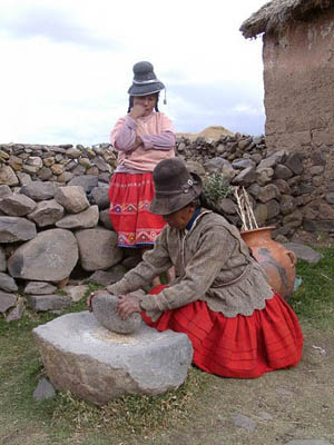 Indiofrau mit Tochter, Peru