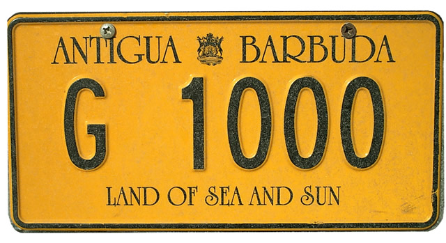Nummernschild - Plate, Antigua & Barbuda